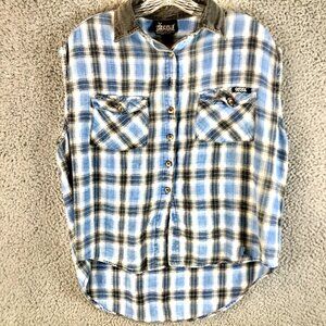 True‎ Vintage Sizzle Sportswear Division of Michael Scott Sleevless Flannel Sz M